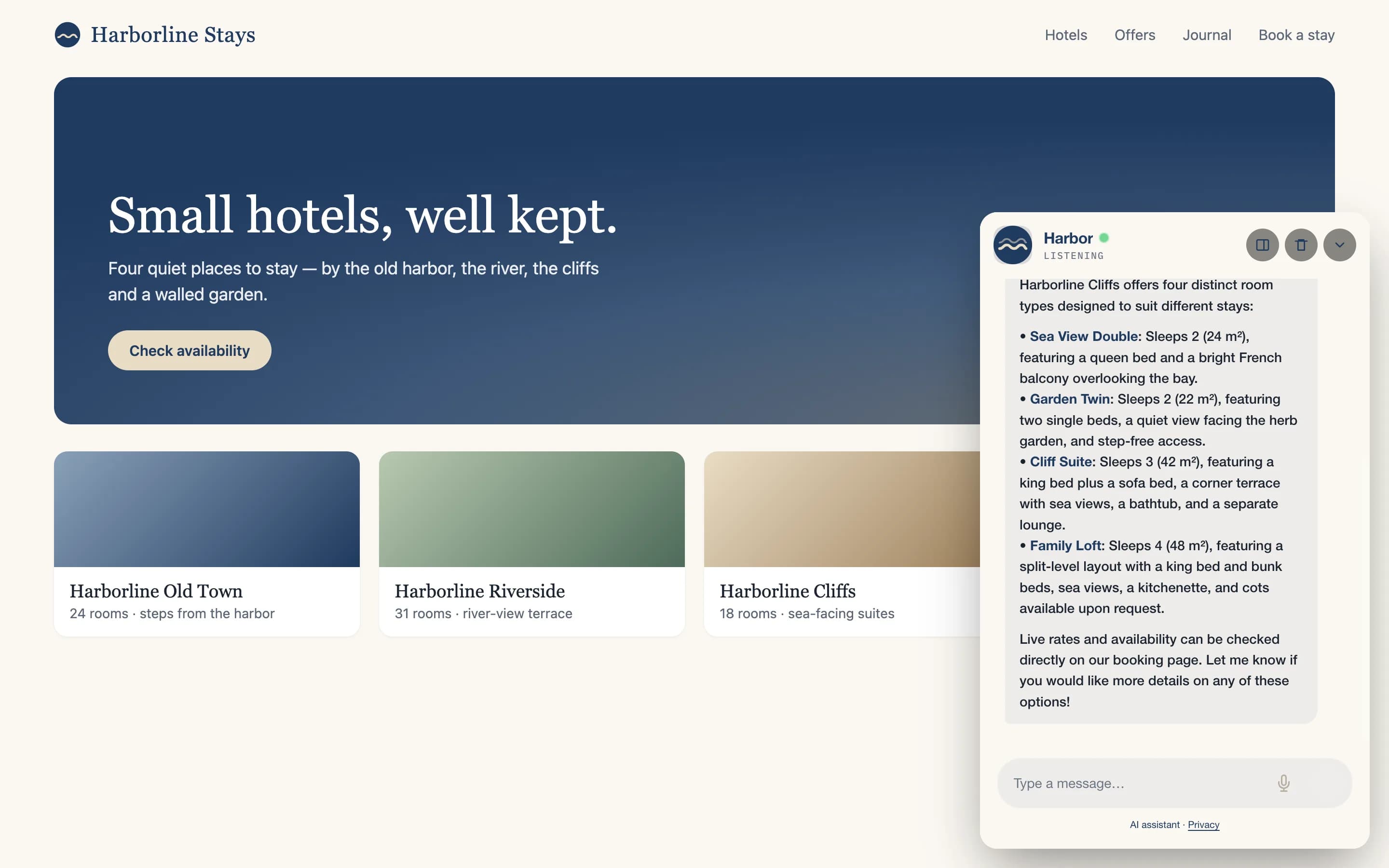 The CDN widget open on a website, answering with results from a tool
